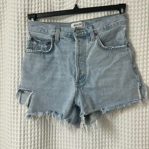 Agolde Dee Jean Denim High Rise Shorts Button Fly Size 26